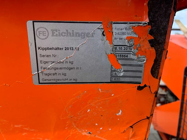 2019 eichinger 2013.12 kantelcontainer / kiepcontainer - afbeelding 5 van  5