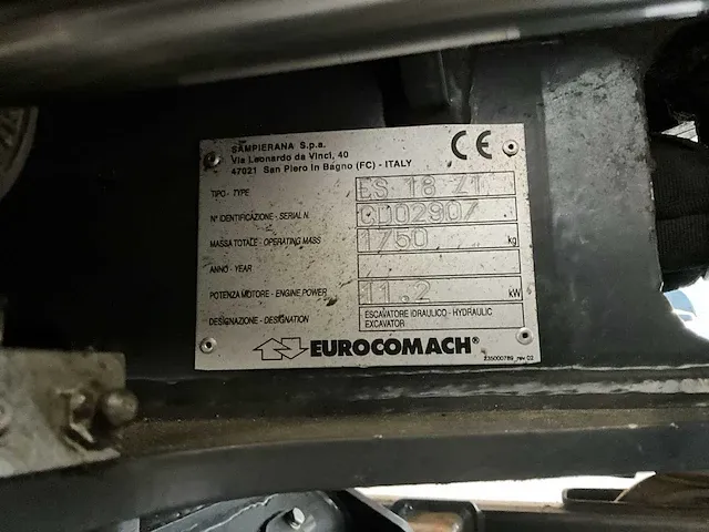 2019 eurocomach - es18zt - minigraafmachine - afbeelding 28 van  39