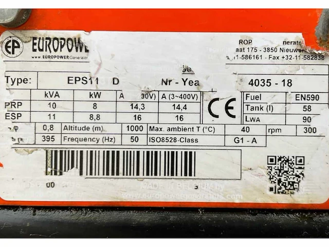 2019 europower generators eps113tde stroom aggregaat - afbeelding 4 van  12