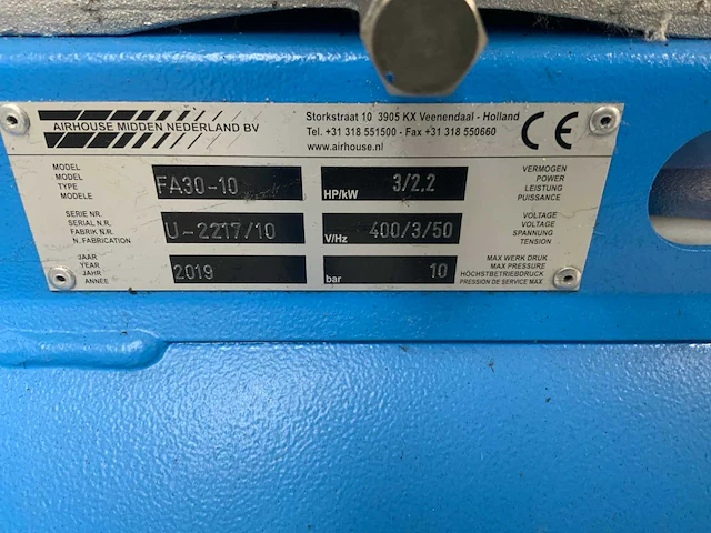 2019 falcon fa30-10 compressor met buffertank - afbeelding 5 van  10