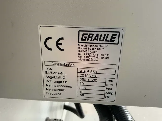 2019 graule as-p550 raveelzaagmachine - afbeelding 4 van  12