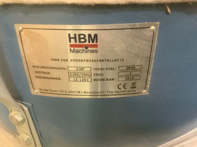 2019 hbm 200 stofafzuiginstallatie (2x) - afbeelding 2 van  9