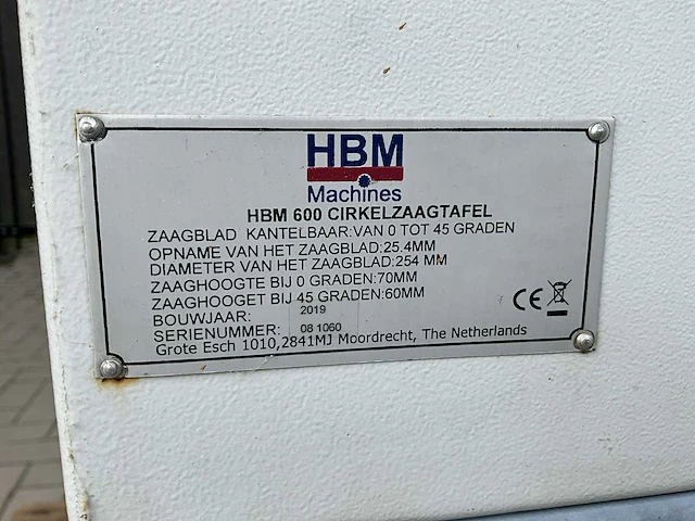 2019 hbm 600 zaagtafel - afbeelding 9 van  9