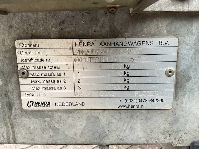 2019 henra tr3 aanhangwagen - afbeelding 11 van  20