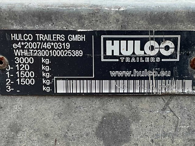 2019 hulco terrax-2 3001-lk machine transporter aanhangwagen - afbeelding 9 van  17
