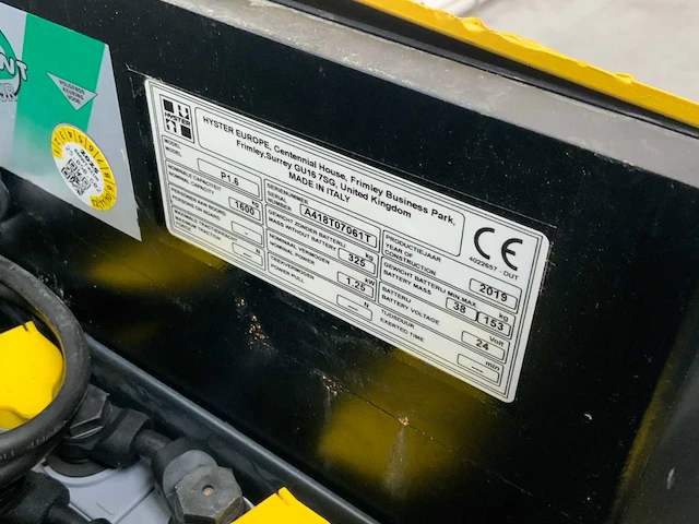 2019 hyster p1.6 elektrische palletwagen - afbeelding 9 van  9