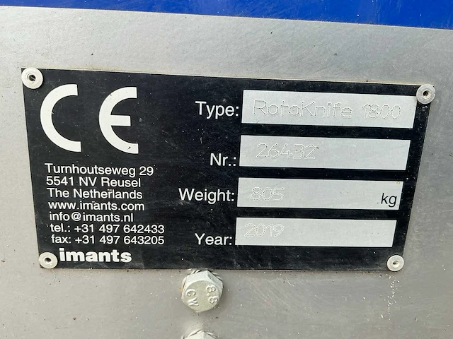 2019 imants rotoknife 1800 beluchter - afbeelding 4 van  12
