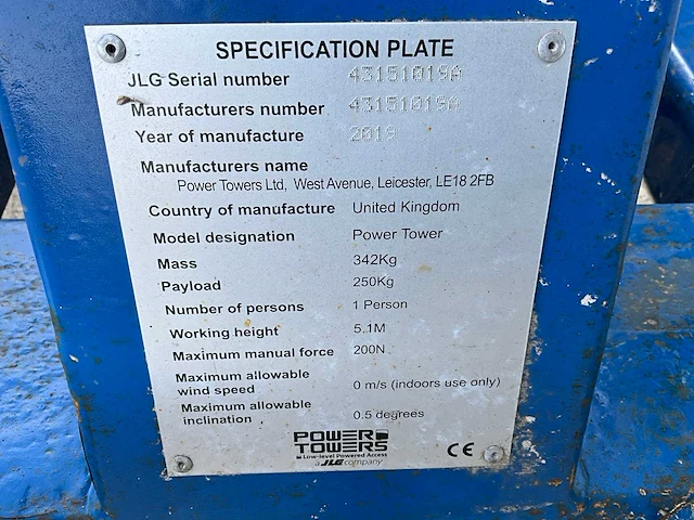2019 jlg power tower hoogwerker - afbeelding 3 van  11