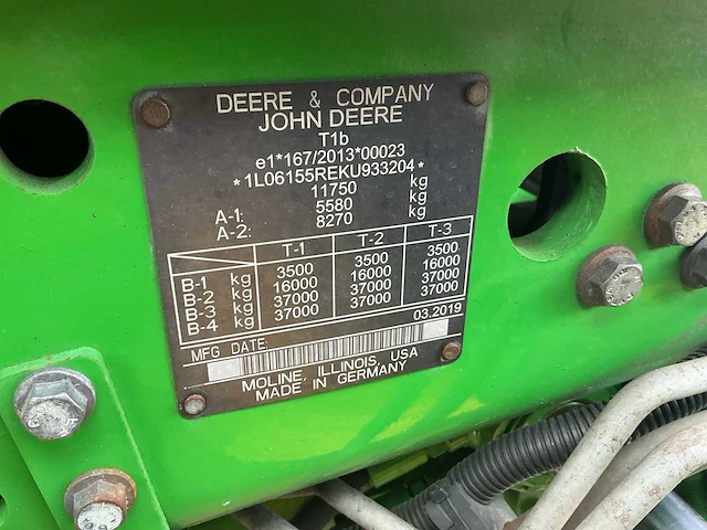 2019 john deere 6155r vierwielaangedreven landbouwtractor - afbeelding 24 van  30
