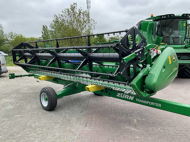2019 john deere 618r maaibord + zürn sww200 transporter - afbeelding 1 van  18