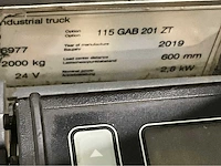 2019 jungheinrich erd 220 2000kg meerij stapelaar - afbeelding 6 van  14