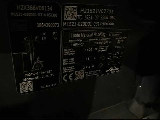 2019 linde e18ph-02 1800kg vorkheftruck - afbeelding 10 van  18