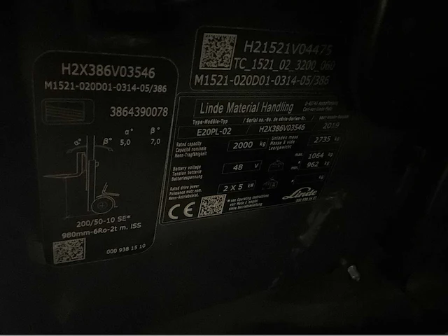 2019 linde e20pl-02 2000kg vorkheftruck - afbeelding 20 van  27
