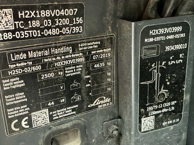 2019 linde h25d-02/600 vorkheftruck - afbeelding 13 van  20