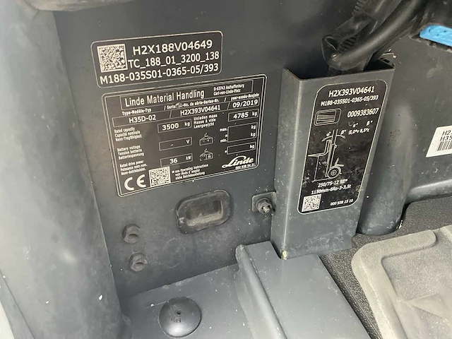 2019 linde h35d vorkheftruck - afbeelding 2 van  15