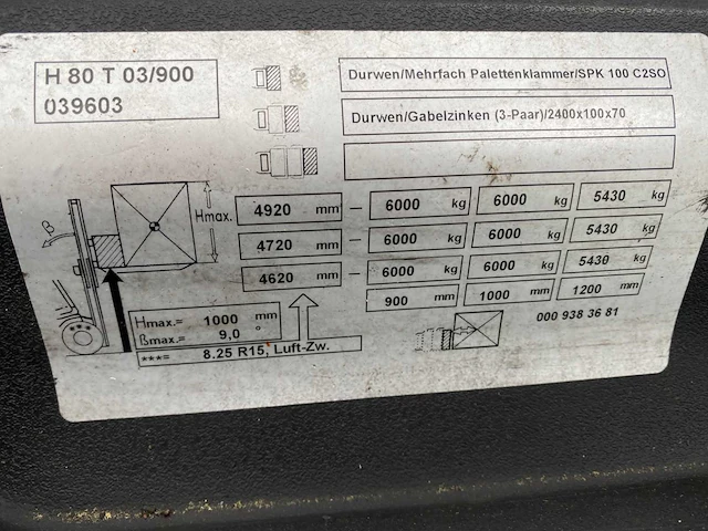 2019 linde h80-03/900 vorkheftruck - afbeelding 19 van  28
