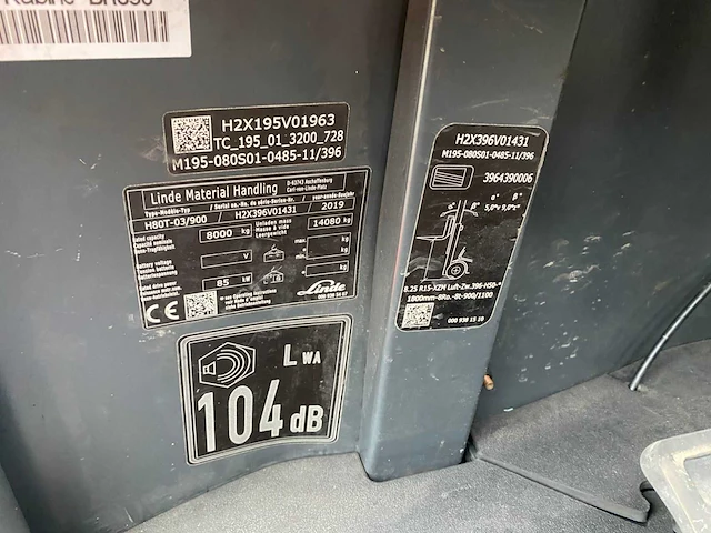 2019 linde h80-03/900 vorkheftruck - afbeelding 20 van  28