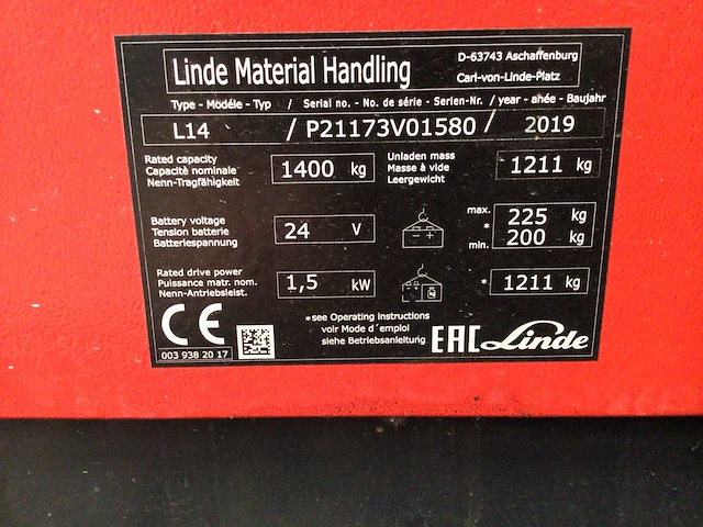 2019 linde l14 stapelaar - afbeelding 4 van  13