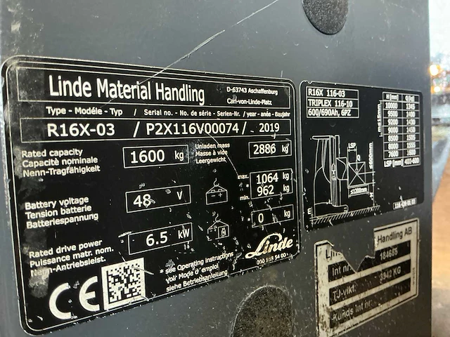 2019 linde r16x-03 reach truck - afbeelding 6 van  14