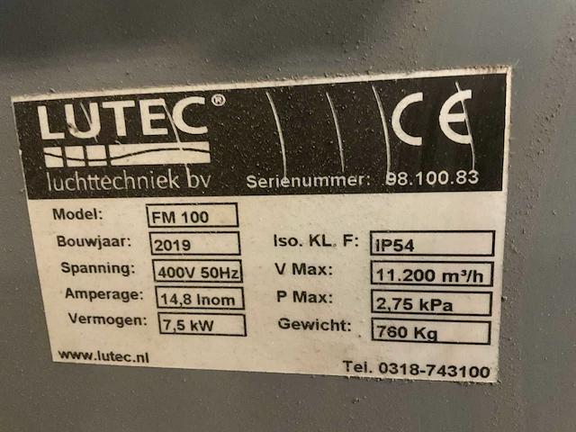 2019 lutec fm 100 lasdamp afzuigfilter module - afbeelding 5 van  5