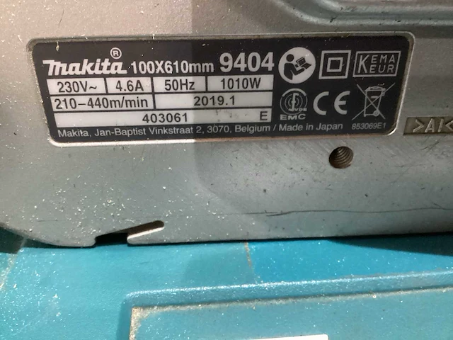 2019 makita 9404 j bandschuurmachine - afbeelding 2 van  3