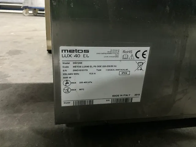 2019 metos lux 40 el glazenspoelmachine - afbeelding 5 van  5