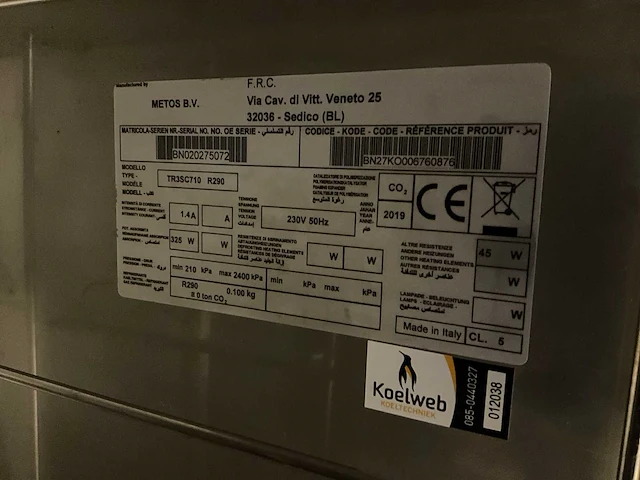 2019 metos tr3sc710 koelwerkbank - afbeelding 7 van  7