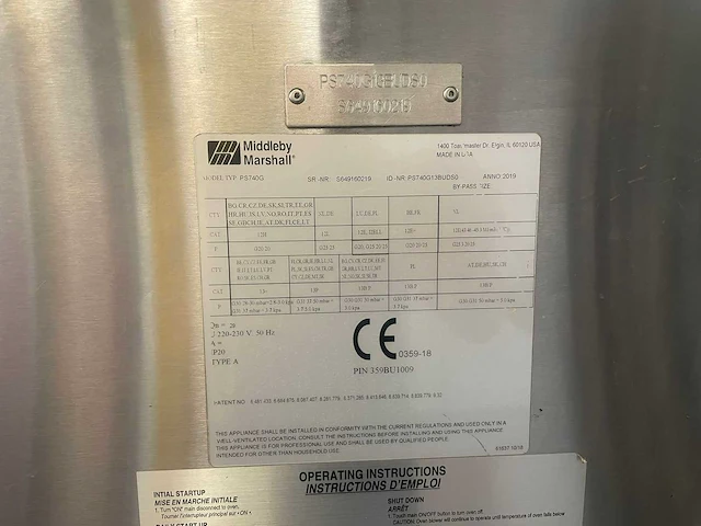 2019 middleby marshall ps740g pizza-oven - afbeelding 7 van  7