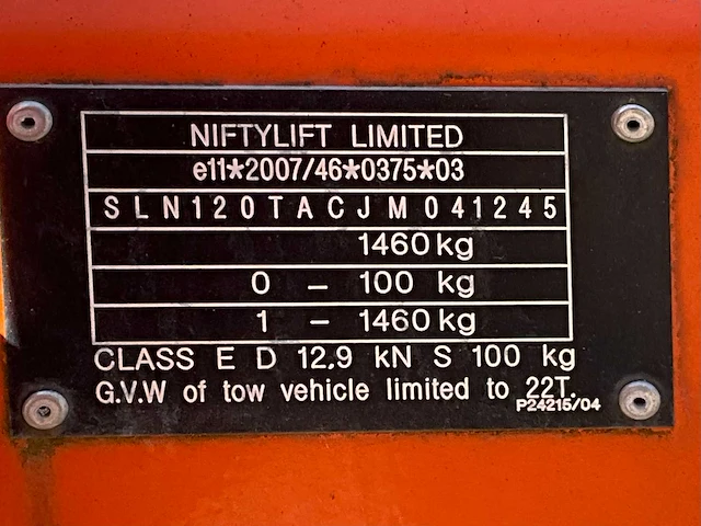 2019 niftylift nifty 120 tac hoogwerker aanhangwagen - afbeelding 22 van  30