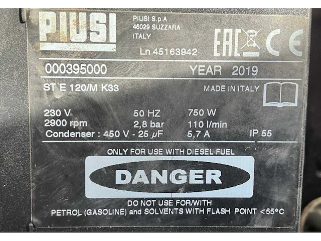 2019 piusi ste120/mk33 brandstofpomp - afbeelding 8 van  17