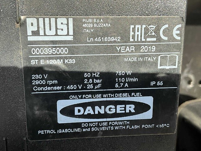 2019 piusi ste120/mk33 brandstofpomp - afbeelding 10 van  19