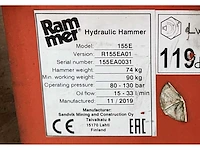 2019 rammer 155e hydraulische sloophamer - afbeelding 5 van  5