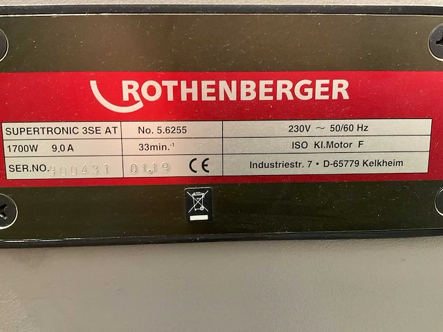 2019 rothenberger supertronic 3se draadsnijmachine - afbeelding 2 van  11