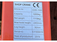 2019 shop crane gwk-1000 werkplaatskraan - afbeelding 3 van  11