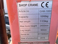 2019 shop crane gwk-1000 werkplaatskraan - afbeelding 9 van  9