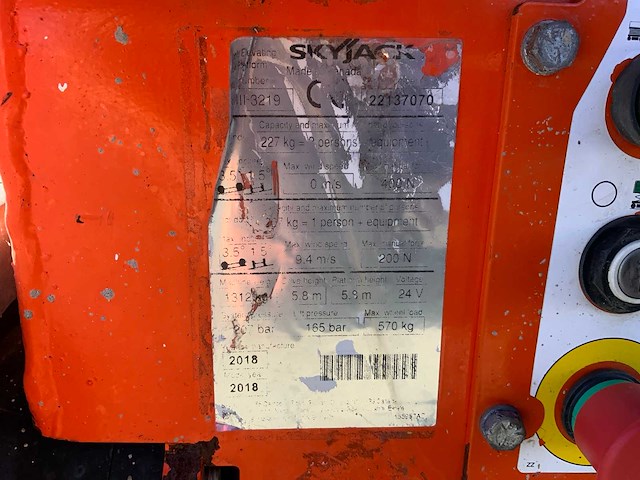 2019 skyjack sj iii 3219 hoogwerker - afbeelding 13 van  20