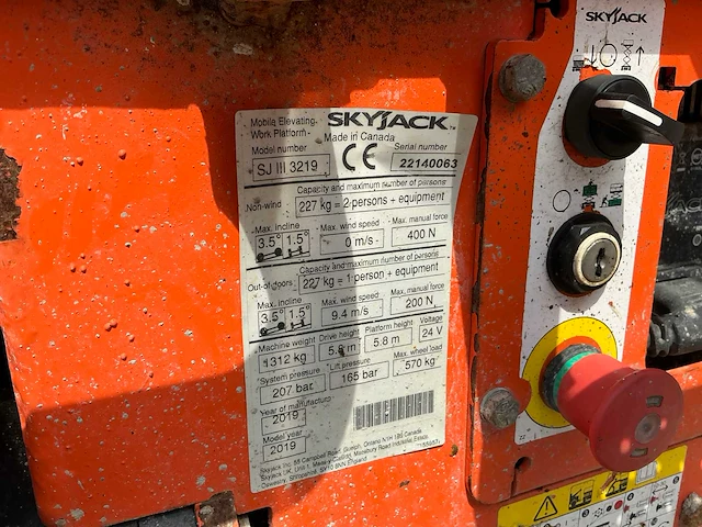 2019 skyjack sjiii-3219 hoogwerker - afbeelding 10 van  18