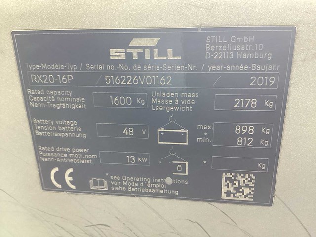 2019 still rx 20-16 vorkheftruck - afbeelding 11 van  11