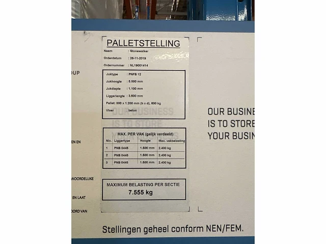 2019 stow pnfb 12 palletstelling 24 staanders - afbeelding 8 van  8