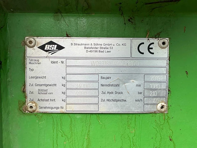 2019 strautmann ps3401 compoststrooier/meststrooier - afbeelding 37 van  42