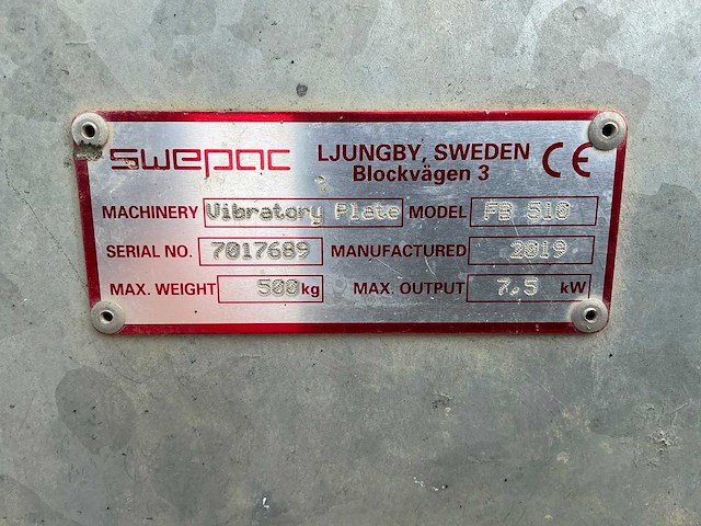 2019 swepac fb510 trilplaat - afbeelding 5 van  13