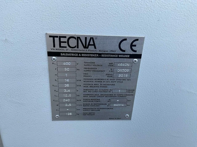 2019 tecna 4640n puntlasmachine - afbeelding 11 van  11