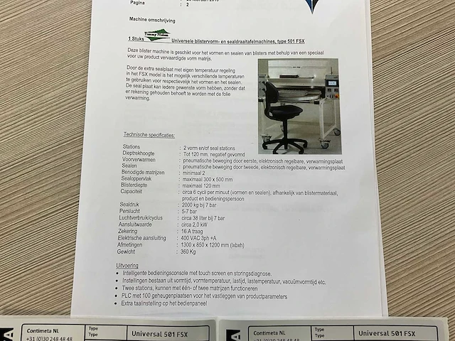 2019 tommy nielsen universal 501 fsx blistervorm- en sealmachine - afbeelding 14 van  22