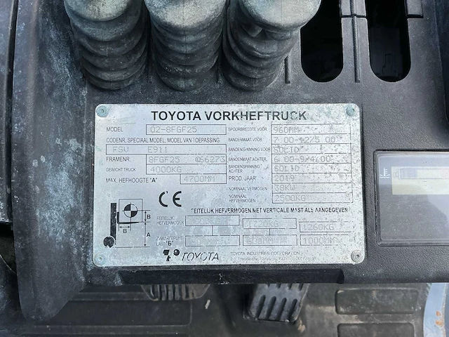 2019 toyota tonero 25 vorkheftruck - afbeelding 2 van  13