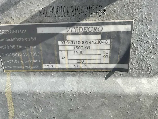 2019 verdegro vd1-pl pijl-aanhangwagen - afbeelding 11 van  19