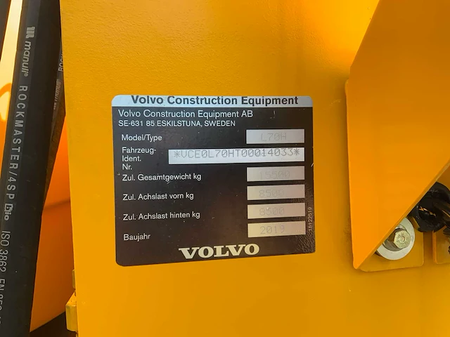2019 volvo l70h long boom wiellader met nieuwe set “heavy duty” hydraulisch palletvorken + cdc steering - afbeelding 22 van  58