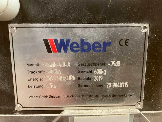 2019 weber klassiek-4.0-a hydraulische hefbrug - afbeelding 9 van  10