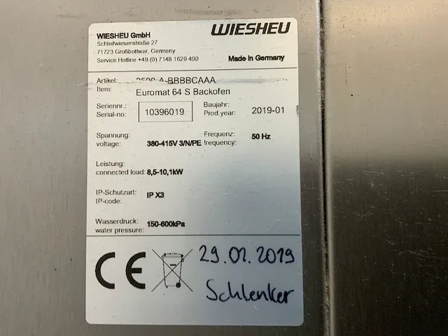 2019 wiesheu - bakkerijoven/dekoven combinatie - afbeelding 10 van  11