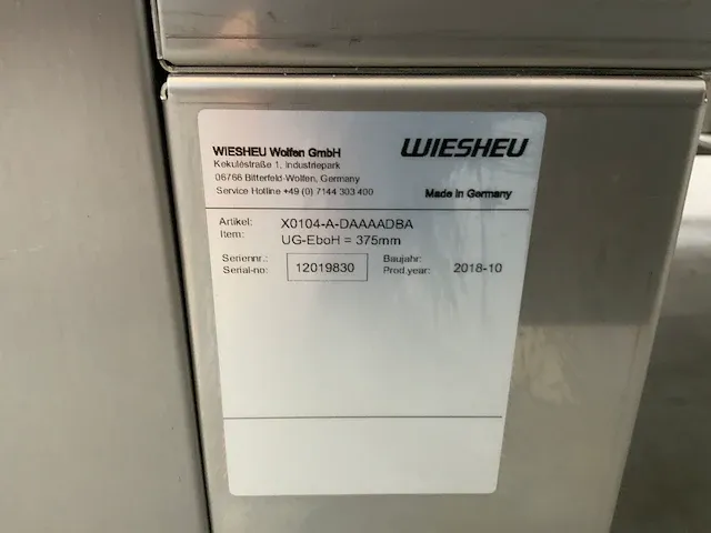 2019 wiesheu euromat 64l bakkerijoven combinatie - afbeelding 2 van  11