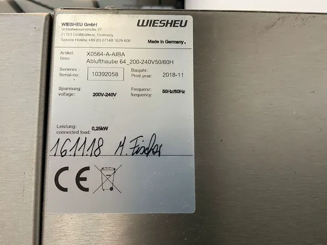 2019 wiesheu euromat 64l bakkerijoven combinatie - afbeelding 9 van  11